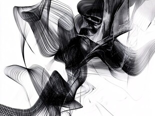 抽象唯美黑白线条丝线