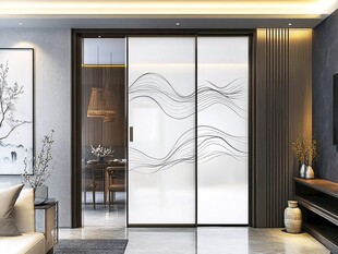 艺术玻璃推拉门