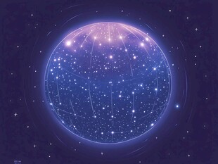 科技感渐变线性星球