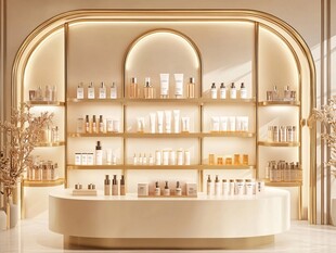 spa化妆品区效果图