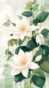 插画茉莉花