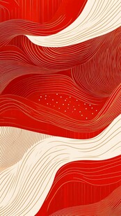 线条喜庆条纹红色渐变