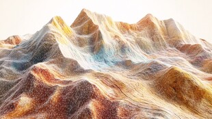 金色山脉3d立体山脉