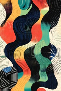 简洁大气拼色曲线纹理