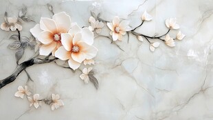 大理石春天花鸟壁纸