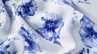 青花瓷花卉家纺花纹