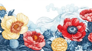 手绘创意百花壁纸