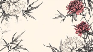 手绘高清牡丹花