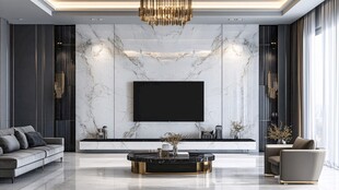 轻奢大理石背景墙