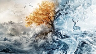 3d麋鹿飞鸟装饰画