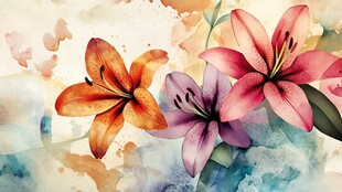 装饰画百合花