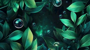 创意绿叶背景环保绿叶
