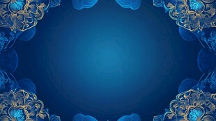欧式花纹蓝色背板