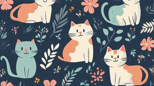 猫咪印花背景