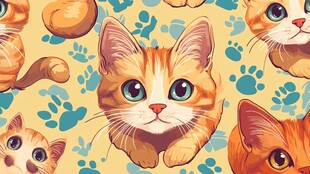 卡通猫咪背景