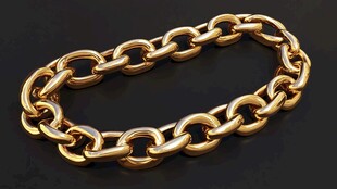 黑背景上的金链