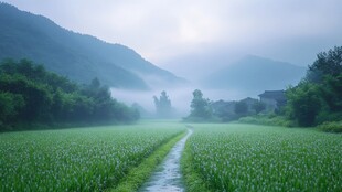 乡村雨后美景