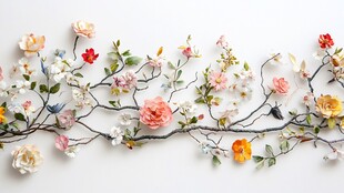 3d立体浮雕花卉花鸟