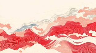 中式图案云纹浪花