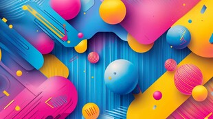 炫彩撞色立体质感背景