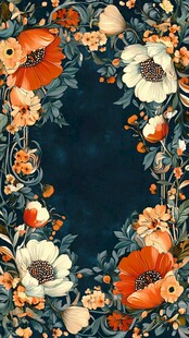 深色底花稿