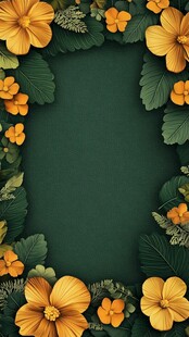 鲜花绿叶背景图