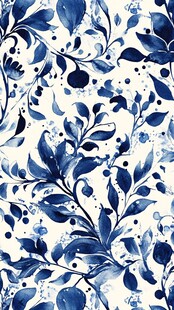 青花瓷花卉色块满版