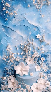 冰蓝雪花花艺设计