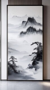 意境屏风山水挂画