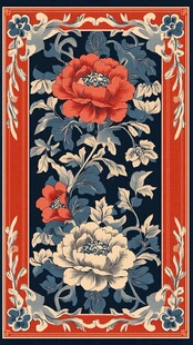 牡丹花鸟精雕图