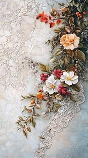 高清浮雕花卉