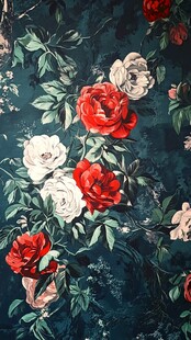 古风油画质感花卉