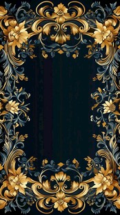 深蓝色浪漫深邃花纹