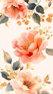 手绘质感牡丹花