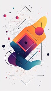 几何图形组合插画