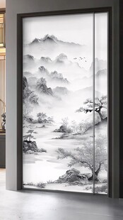 玻璃屏风山水画