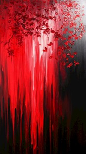 动感线条红黑色抽象画