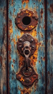 岁月沧桑的门锁