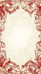 枣红花纹背景海报背景