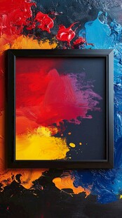 晕染泼墨有框画