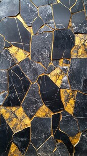 黑金色裂纹透光大理石