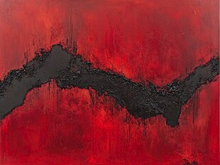 红色抽象画