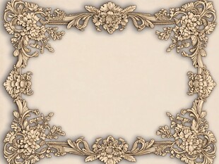 金色浮雕花纹边框