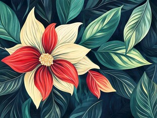 手绘创意百花壁纸