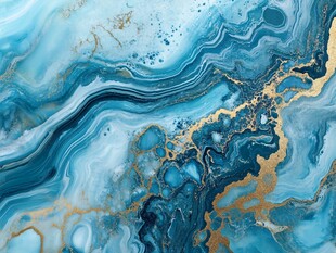 蓝色流体创意抽象画