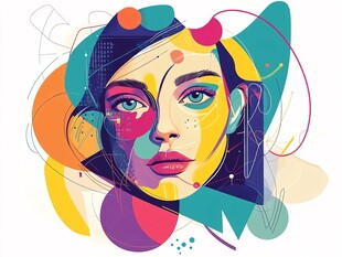 潮流插画美女人物插画