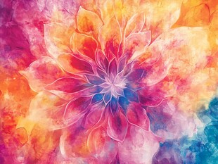 抽象花朵绚丽炫彩背景