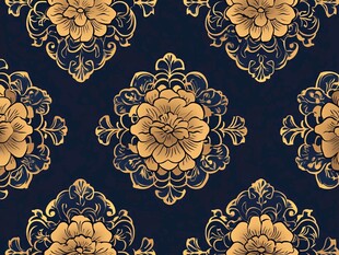 金色牡丹花纹