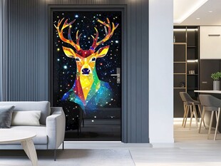 轻奢麋鹿珐琅彩浮雕画