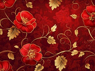尊贵奢华红色花纹